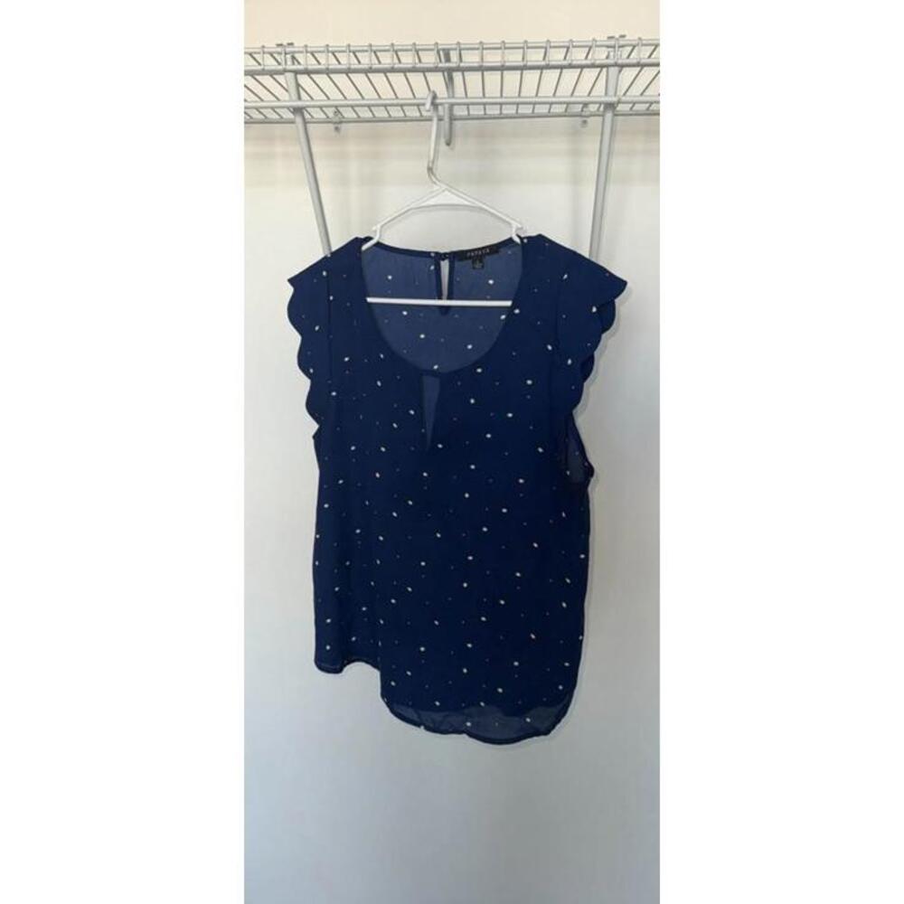Papaya Navy Blue Polka‎ Dot Blouse Large